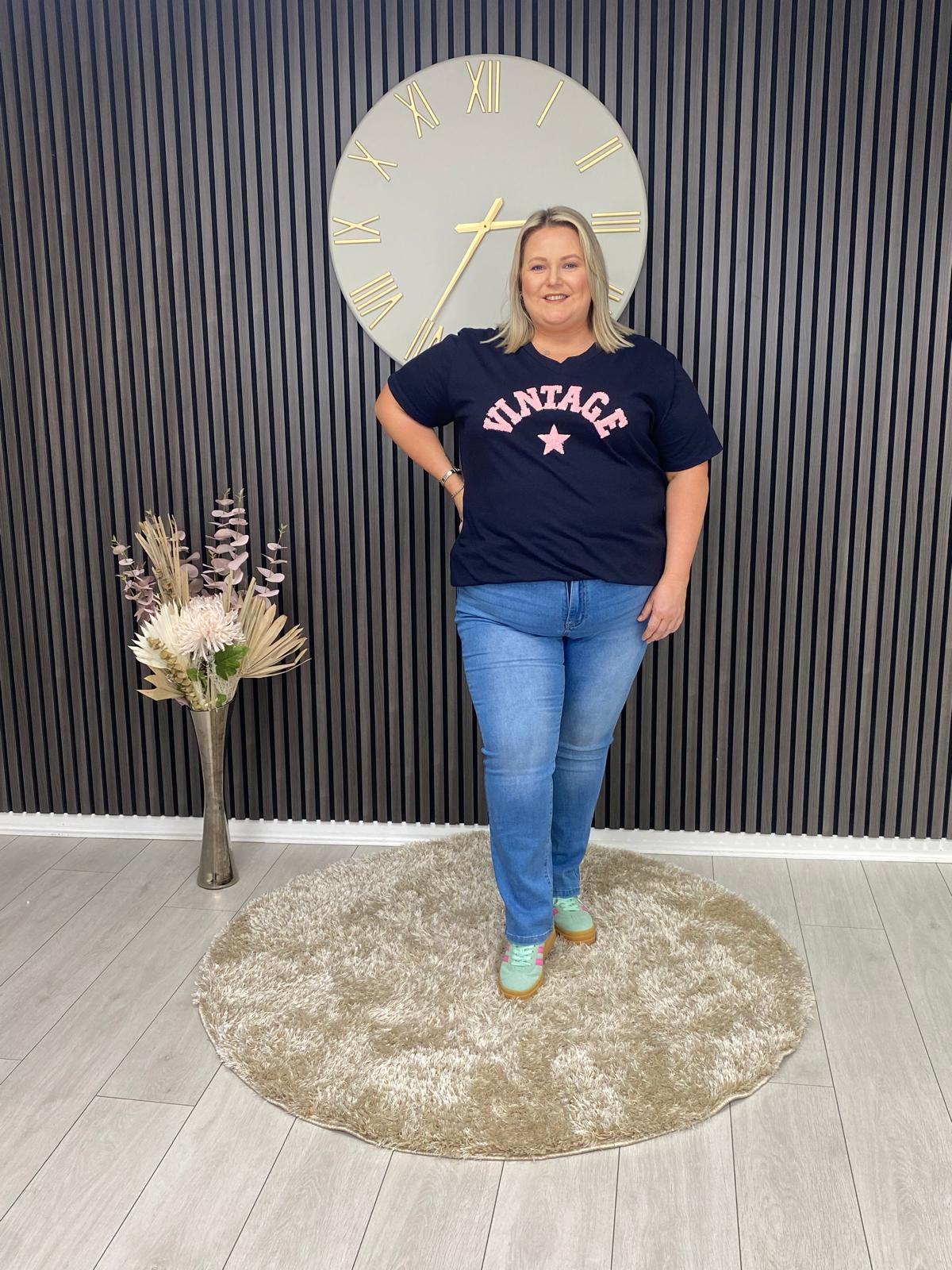 REBEKAH T-SHIRT - NAVY
