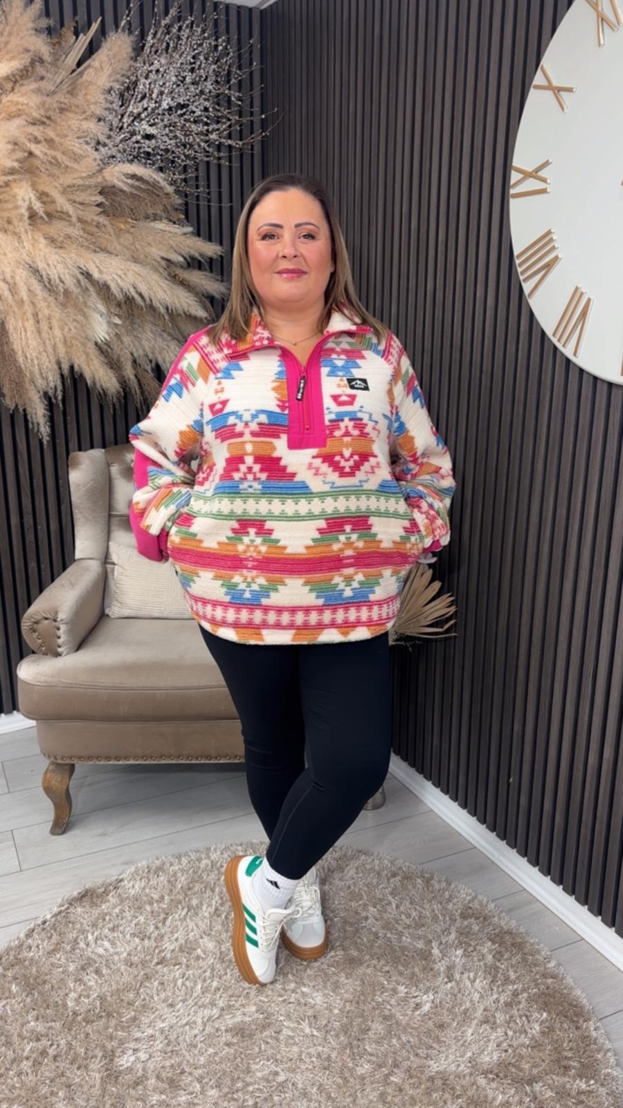 ALENA FLEECE - PINK/MULTI