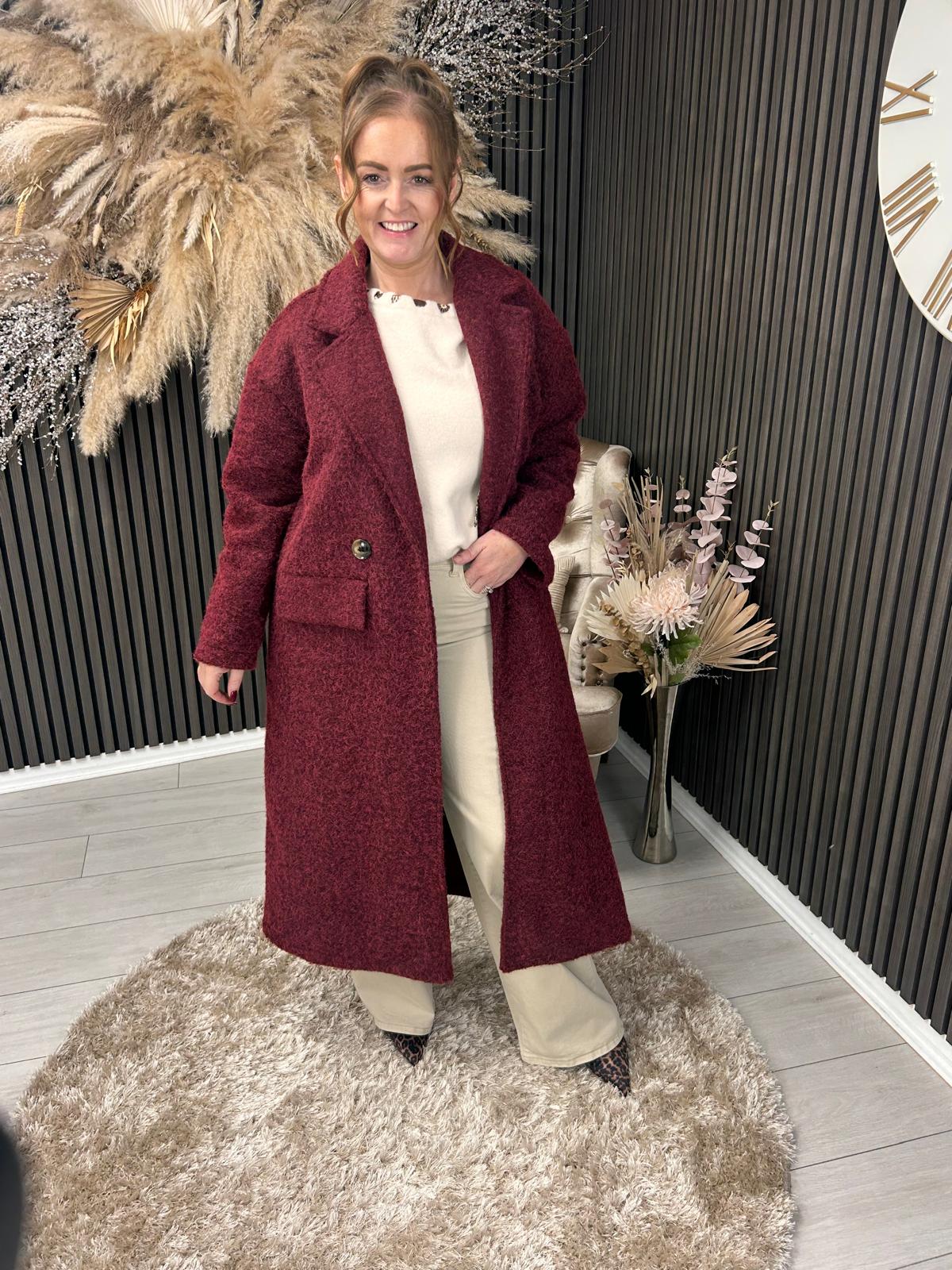 LARA MARIE COAT - BURGUNDY